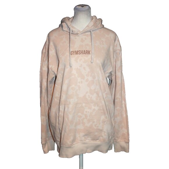 Gymshark Hoodie Women's Size Small White Pink Camo Sweatshirt - Picture 1 of 2